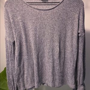 Lucky Brand Size Small “dark Heather Grey” long sleeve shirt with “Tassel Arms”